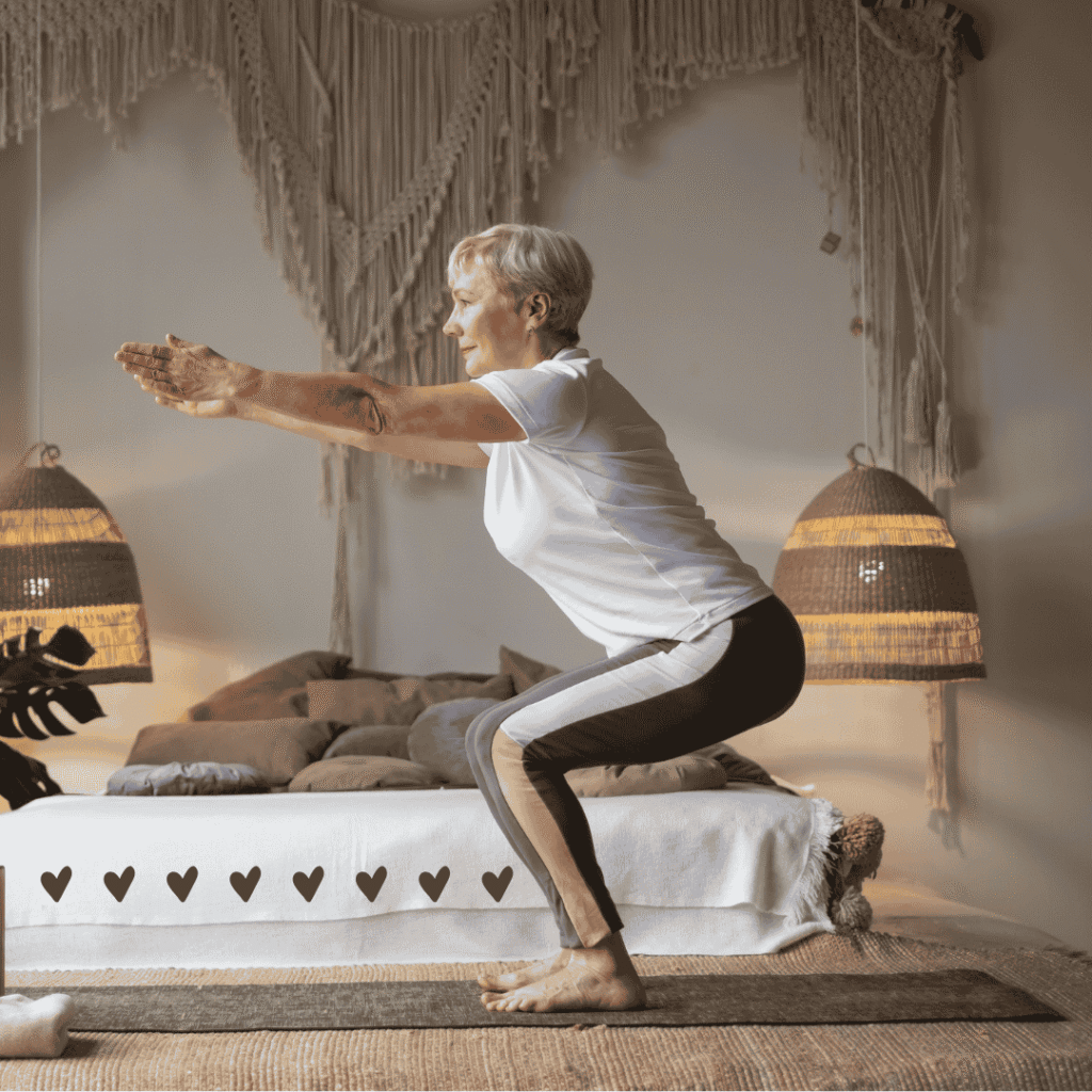 Strengthen core, quads and inner thighs with chair pose